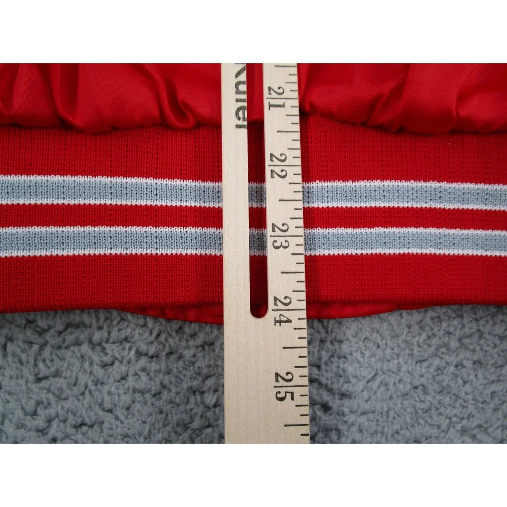 Vintage Capricorn Satin Bomber Jacket Mens Medium Red Firefighter Made in USA
